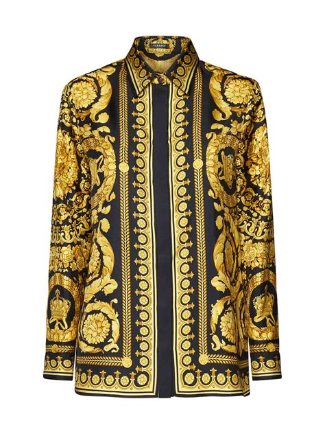 versace baroque silk shirt|Versace silk shirt women's.